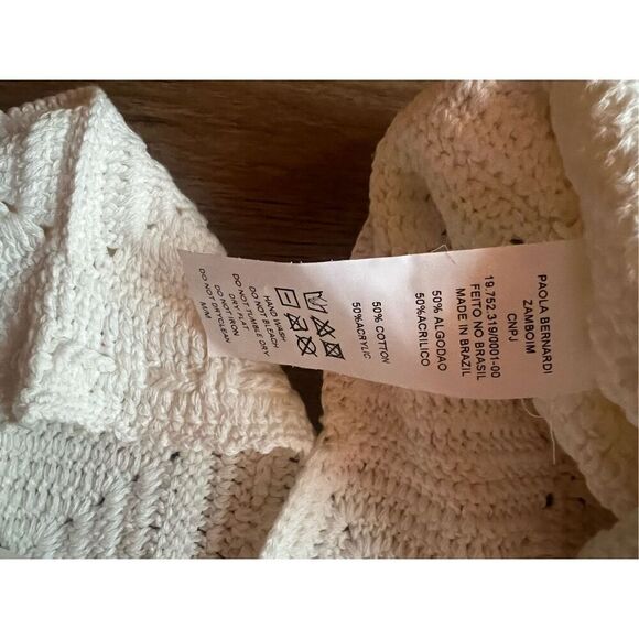 PAOLA BERNARDI Lana crochet Square-Neck Crochet Top and Mini Skirt Set Sz  M NWT - Picture 4 of 7
